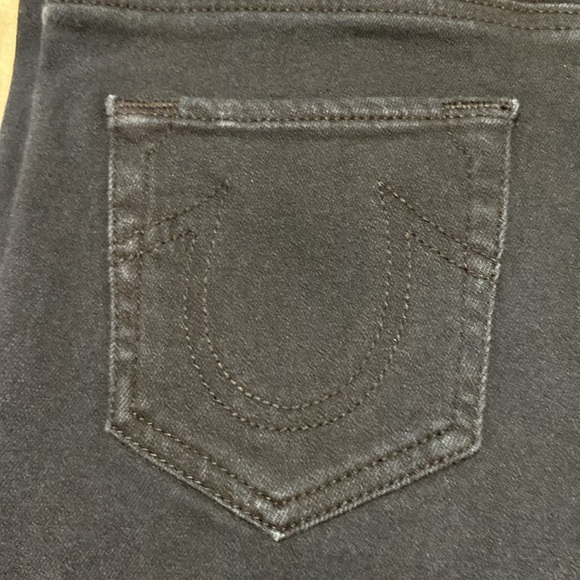 True Religion eyelet runway leggings.  Faded black with no call outs. - Picture 5 of 8